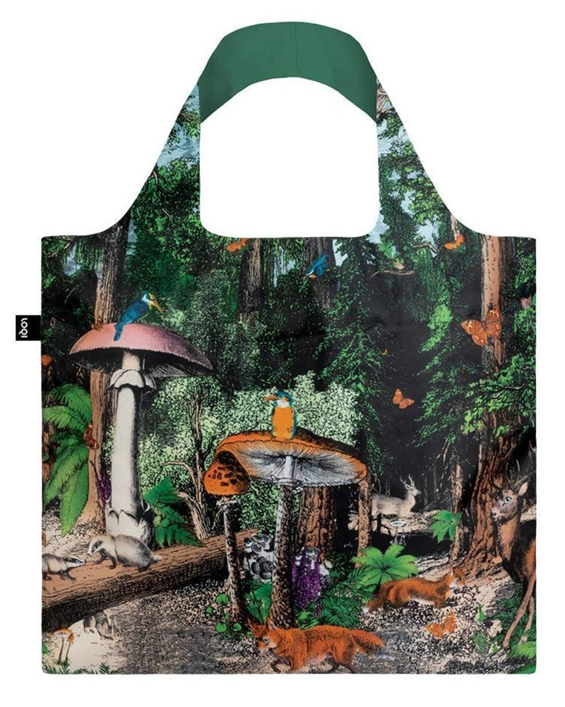 LOQI Artist Kristjana S Williams Interiors Black Forest Reusable Shopping Bag - Image 1